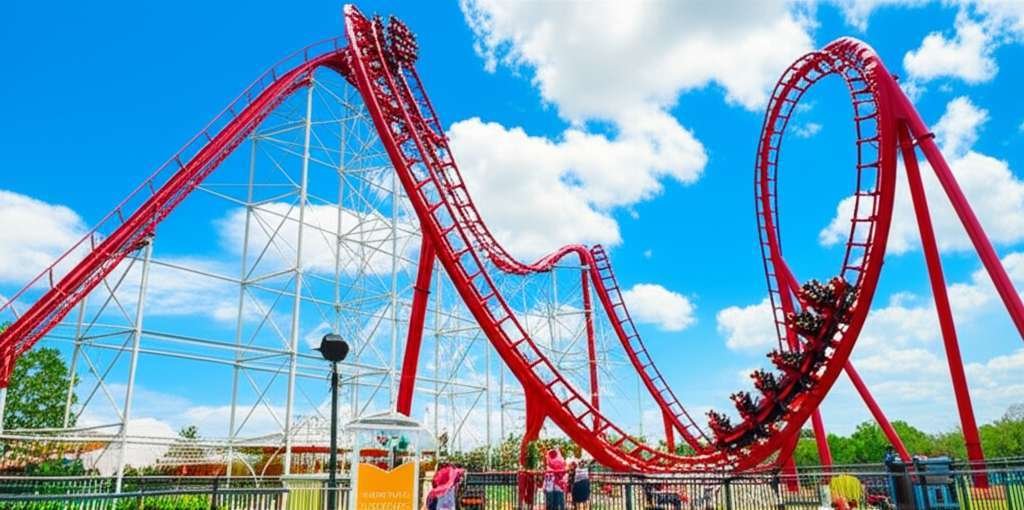 Generate a high-quality, relevant image prompt for an article about: 12 Amusement Parks In Oklahoma: