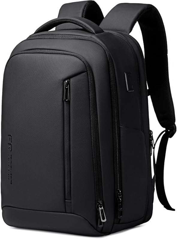 Men's Business Travel Backpack: Expandable, Water-Resistant with USB P