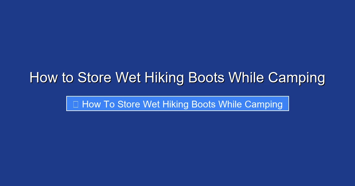 How to Store Wet Hiking Boots While Camping