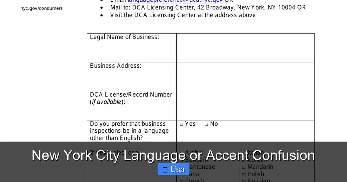 New York City Language or Accent Confusion