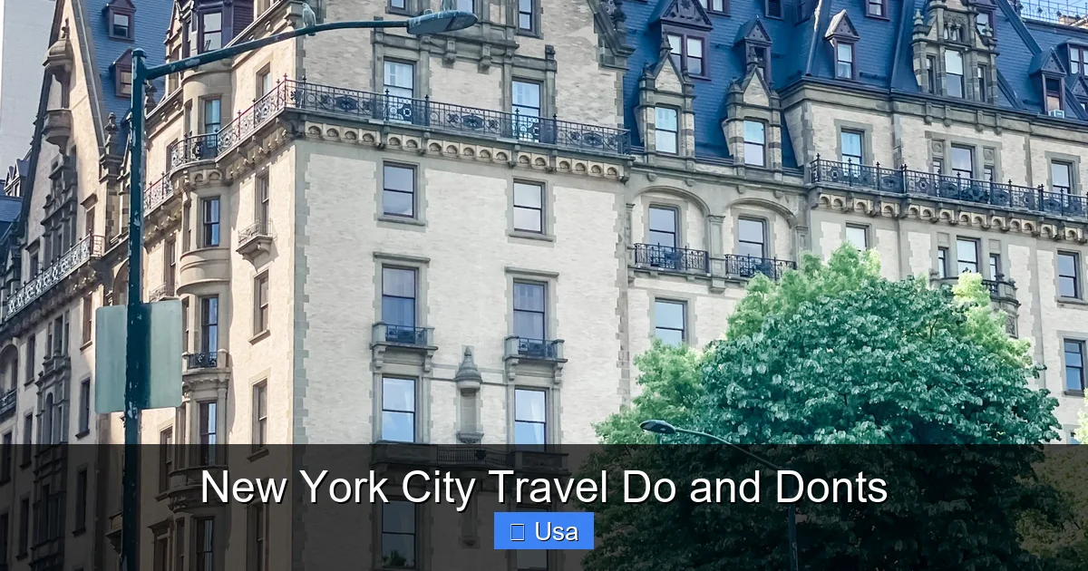 New York City Travel Do and Donts
