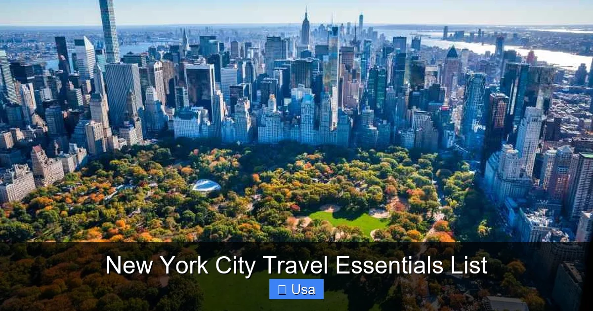 New York City Travel Essentials List
