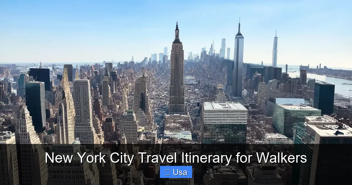 New York City Travel Itinerary for Walkers