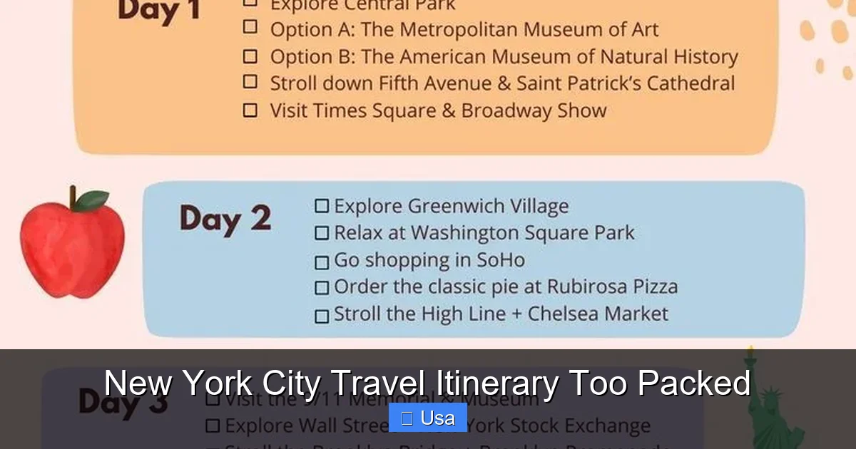 New York City Travel Itinerary Too Packed