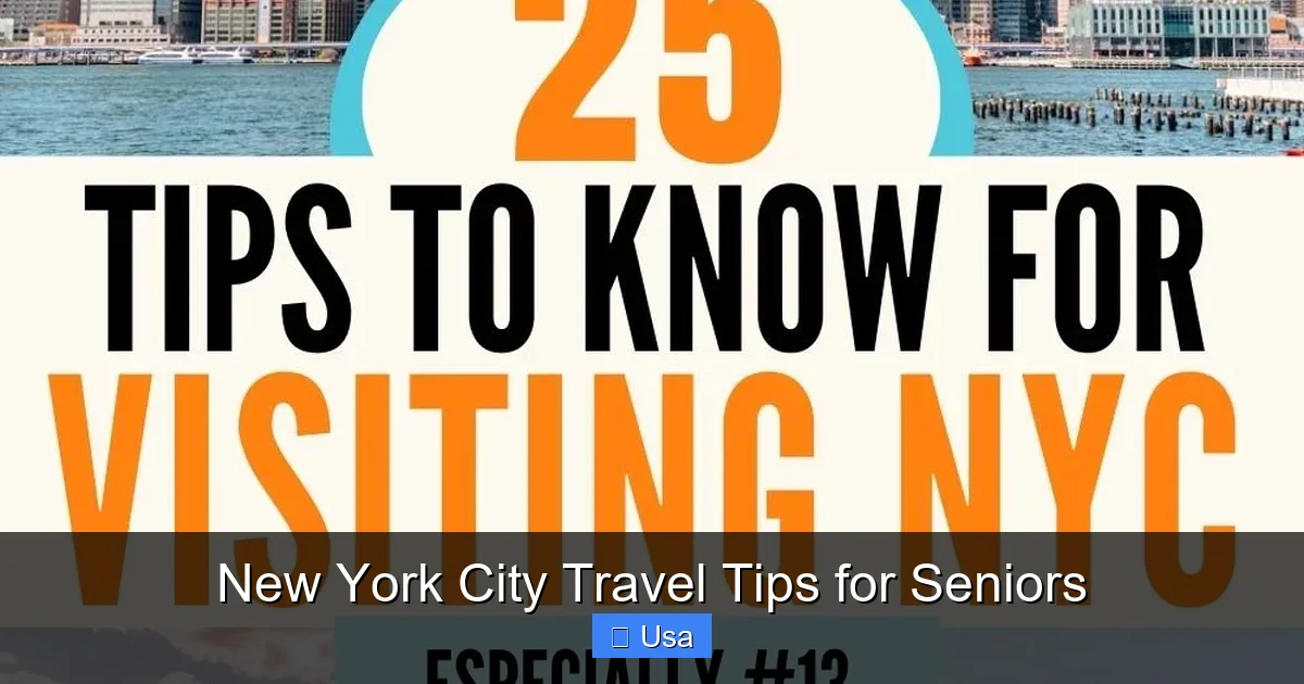 New York City Travel Tips for Seniors