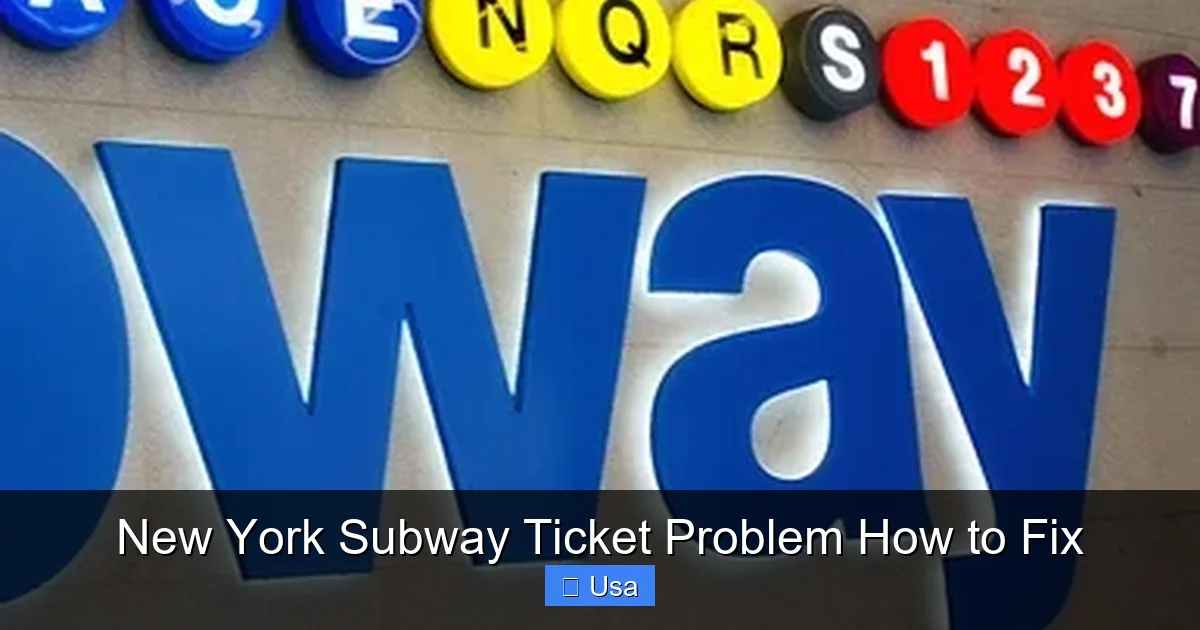 New York Subway Ticket Problem How to Fix