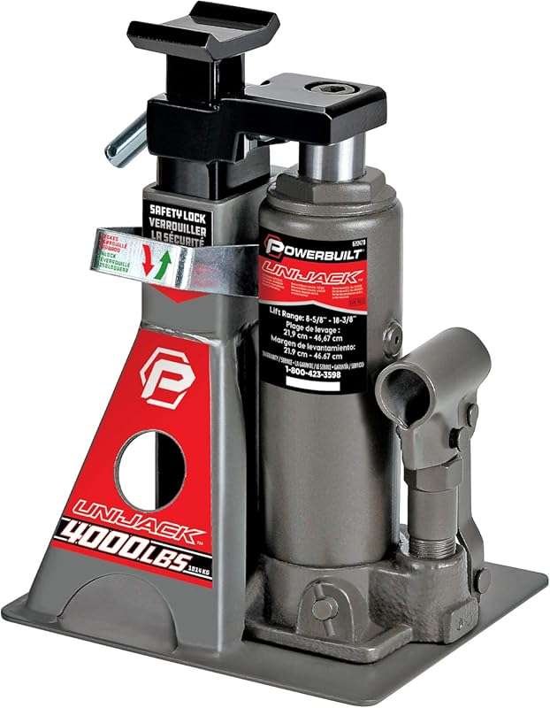 Powerbuilt 2 Ton Unijack Hydraulic Bottle Jack & Jackstand, Compact wi