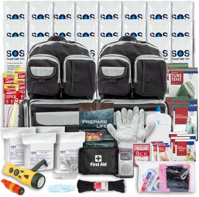 Emergency Zone 2 & 4 Person 72 Hour Survival Kit | Bug Out Bag with Fo