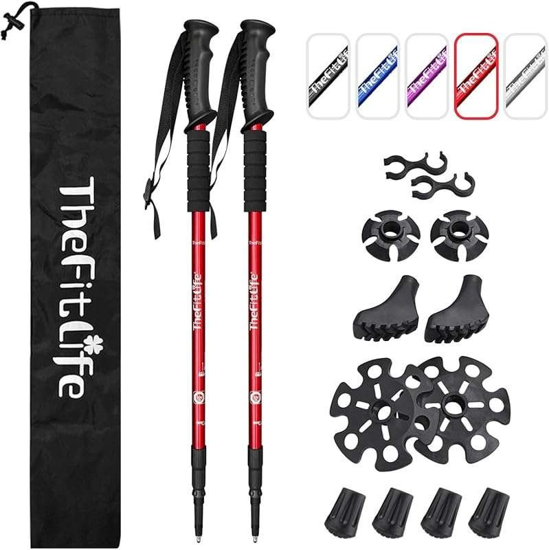 TheFitLife Collapsible Trekking Poles with Anti-Shock and Quick Lock S