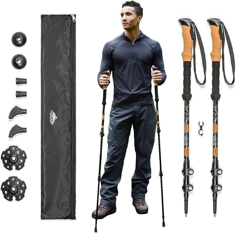 Cascade Mountain Tech Lightweight Aluminum Trekking Poles for Long Hik