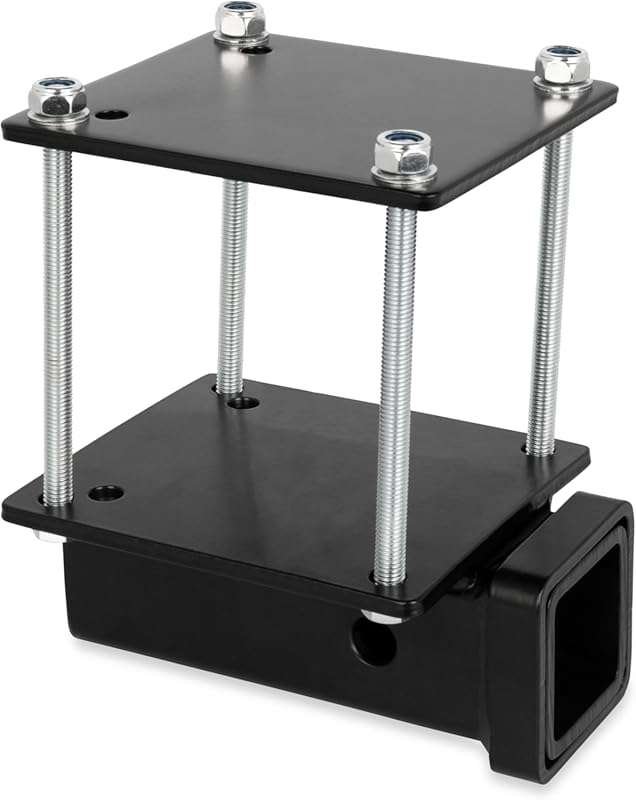 Camco RV Bumper Hitch Receiver, Clamps on 4” Square Bumper for Travel 