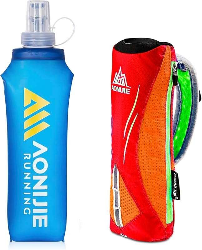 17 oz Handheld Water Bottle with Grip and Strap for Running and Walkin