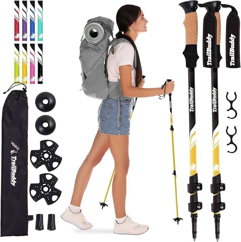 TrailBuddy Aluminum Trekking Poles for Women, Men, and Seniors — Colla