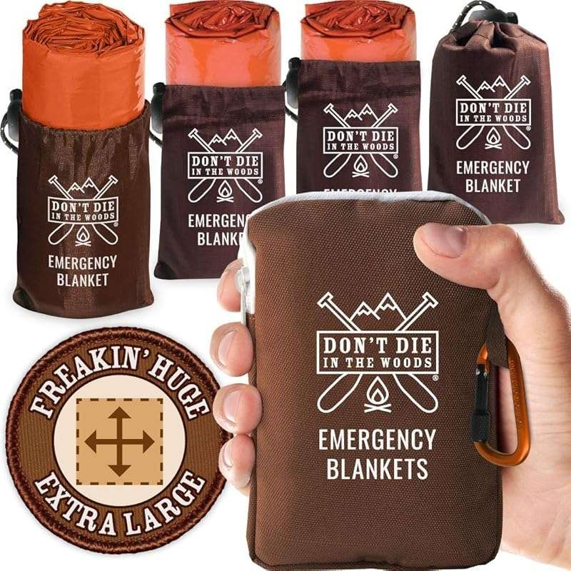 Don't Die In The Woods - Freakin’ Huge Emergency Blankets  Extra Large