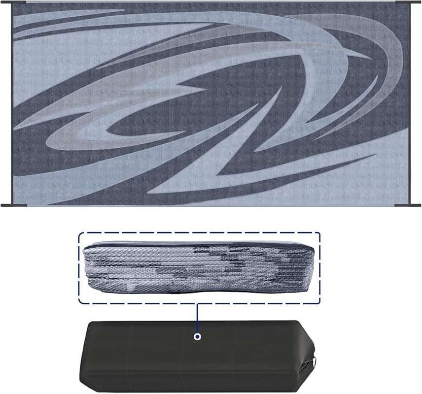 Durable 9x18 Reversible Camping Rug for RV, Patio, and Outdoor Living 