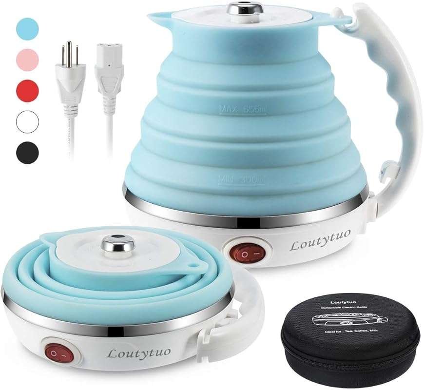Food Grade Silicone Foldable Electric Travel Kettle with Dual Voltage