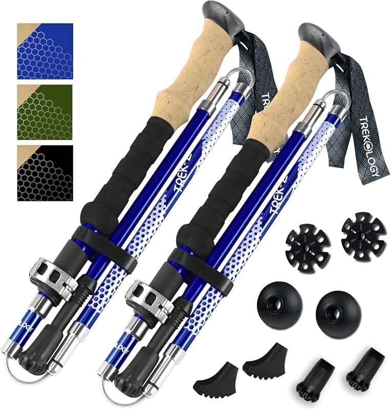 Collapsible Trekking Poles for Winter Hiking with Balance Support for 