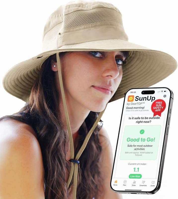 GearTOP Safari Hat for Men Sun Hats for Women UV Protection UPF 50+ Fi