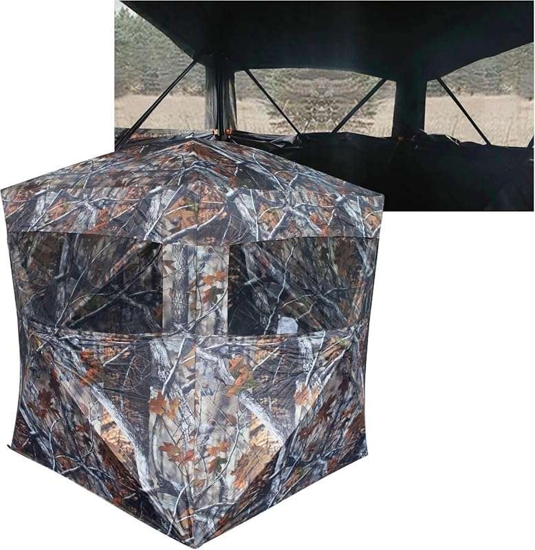 THUNDERBAY 2-4 Person Portable Ground Blind with Silent Sliding Window