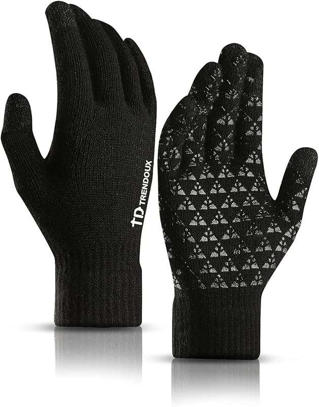 TRENDOUX Winter Hiking Gloves for Men and Women: Thermal Warm Knit wit