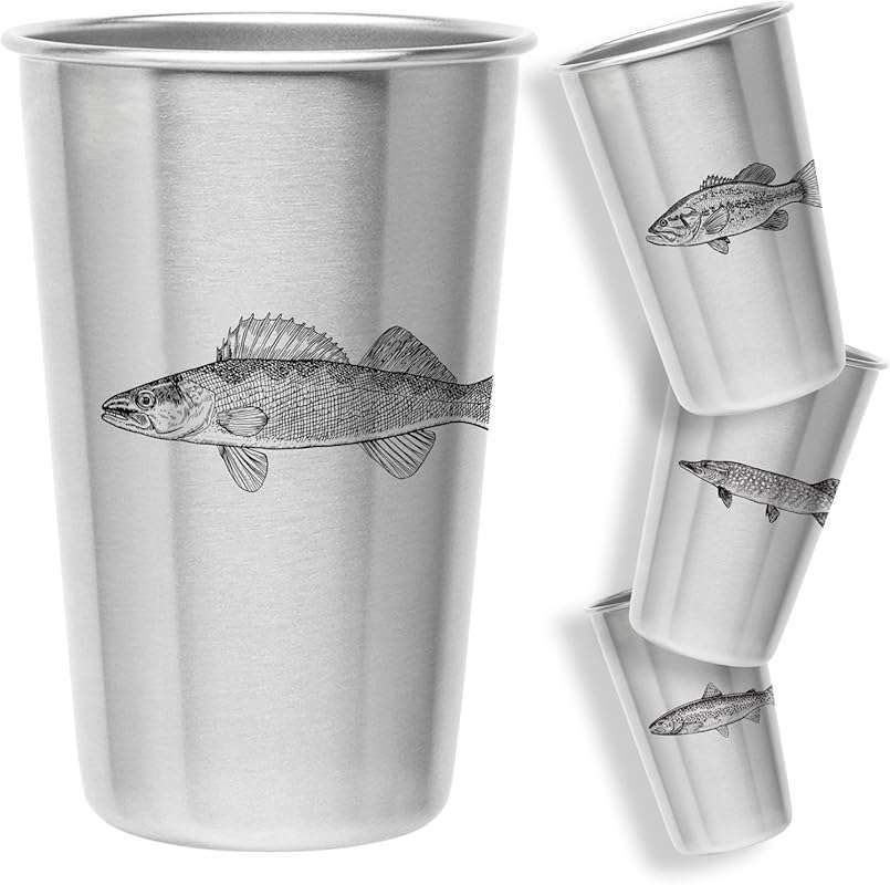 Durable Stainless Steel Pint Mugs (Set of 4) for Camping and Hiking Tr