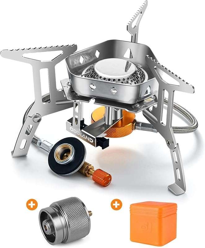 Odoland Portable Windproof Gas Stove: 3500W/6800W, Collapsible Design,