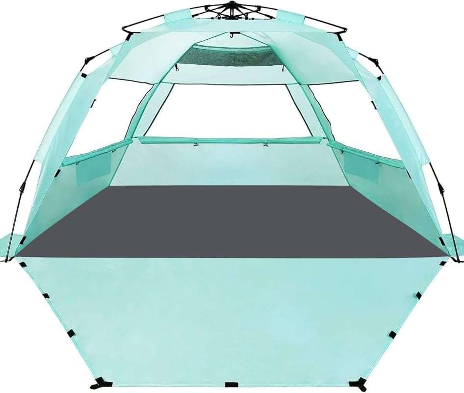 Best Beach Tent to Fly With: Deluxe Pop-Up Shelter for 3-6 People with