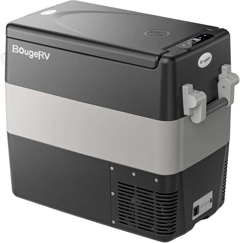 BougeRV 53 Quart 12V Portable Refrigerator Freezer, Dual Power AC/DC f