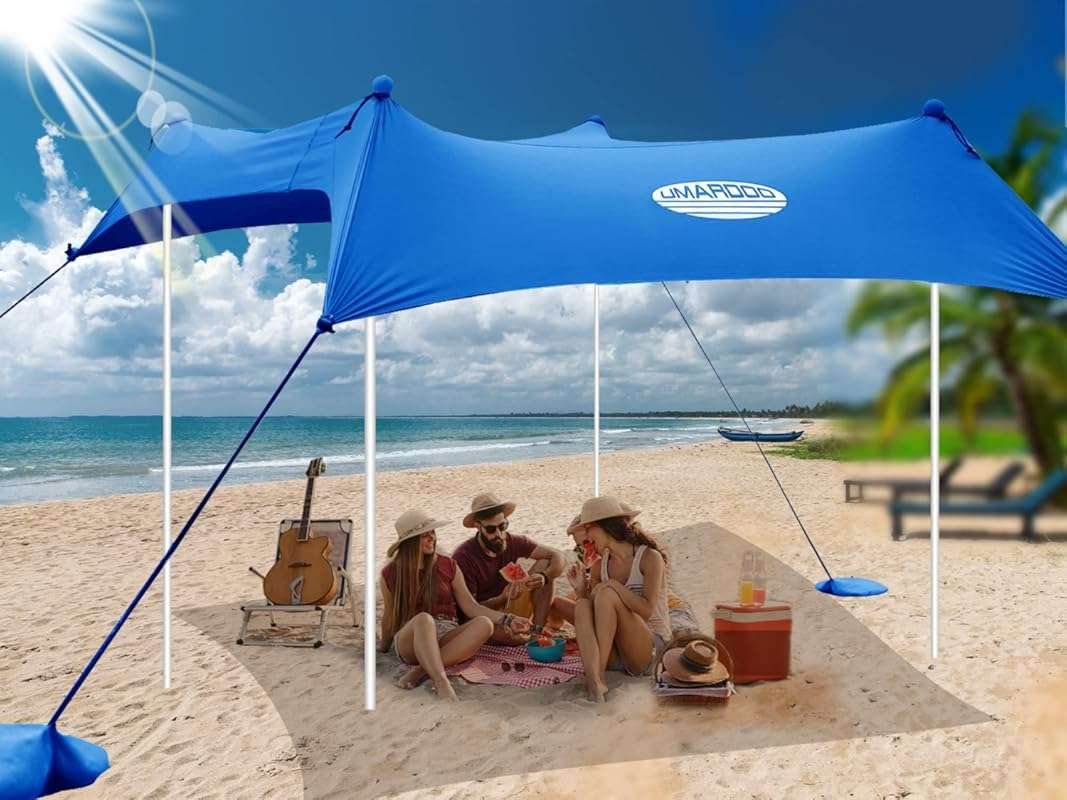 UMARDOO Family Beach Tent Canopy Sun Shade Portable 10×10FT, Large Win