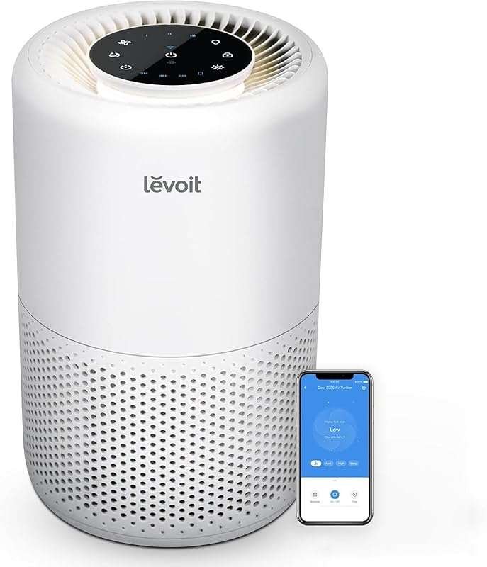 LEVOIT Core 200S-P Smart Air Purifier for Bedroom: WiFi Alexa Control,