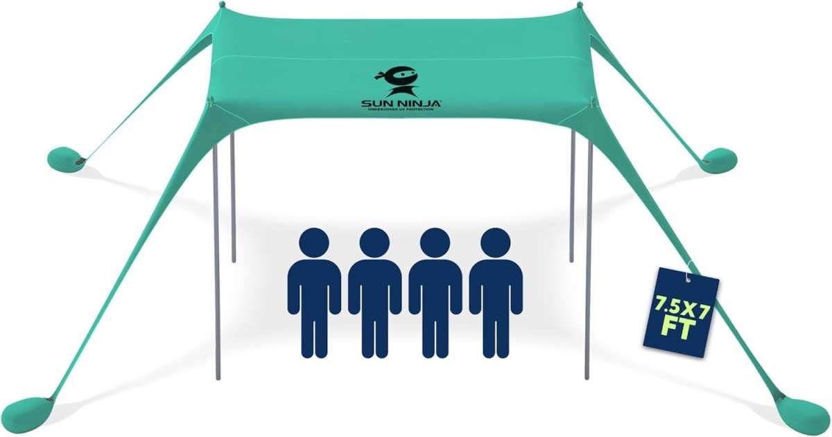 Easy Pop Up Beach Canopy with UPF 50+ Protection for Camping and Outdo
