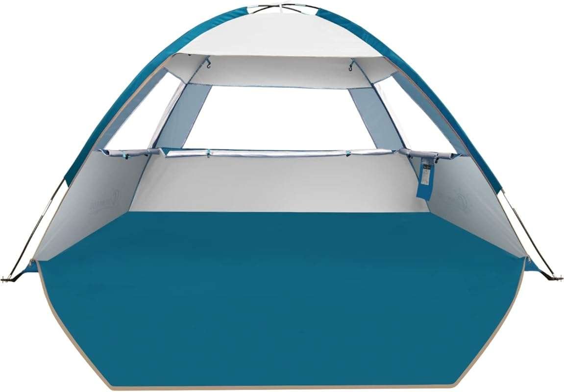 Easy Setup Beach Sun Shelter for 3 to 10 People with UPF 50+ Protectio