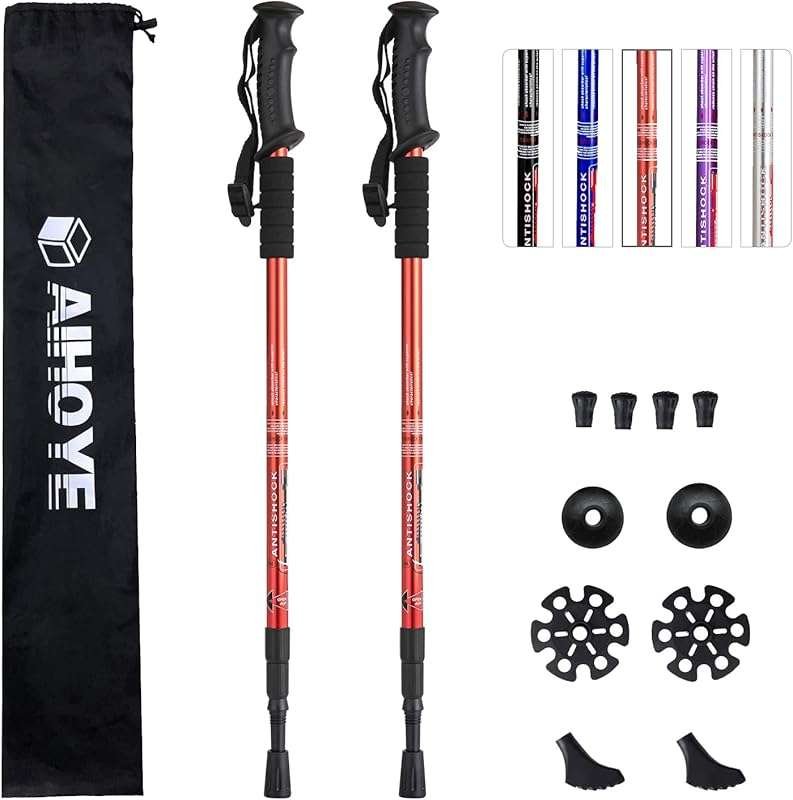 Aihoye Collapsible Lightweight Hiking Poles with Anti-Shock and Adjust