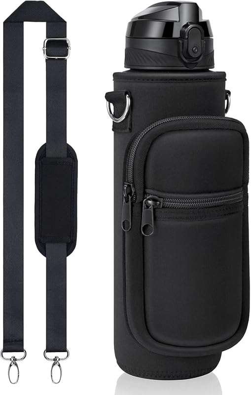 Fimibuke 32 oz Water Bottle with Sleeve - BPA Free Leakproof Sport Lar