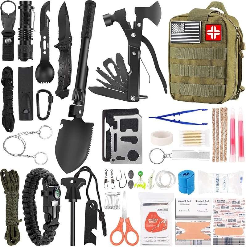 142-Piece Emergency Survival and First Aid Kit for Outdoor Adventures 