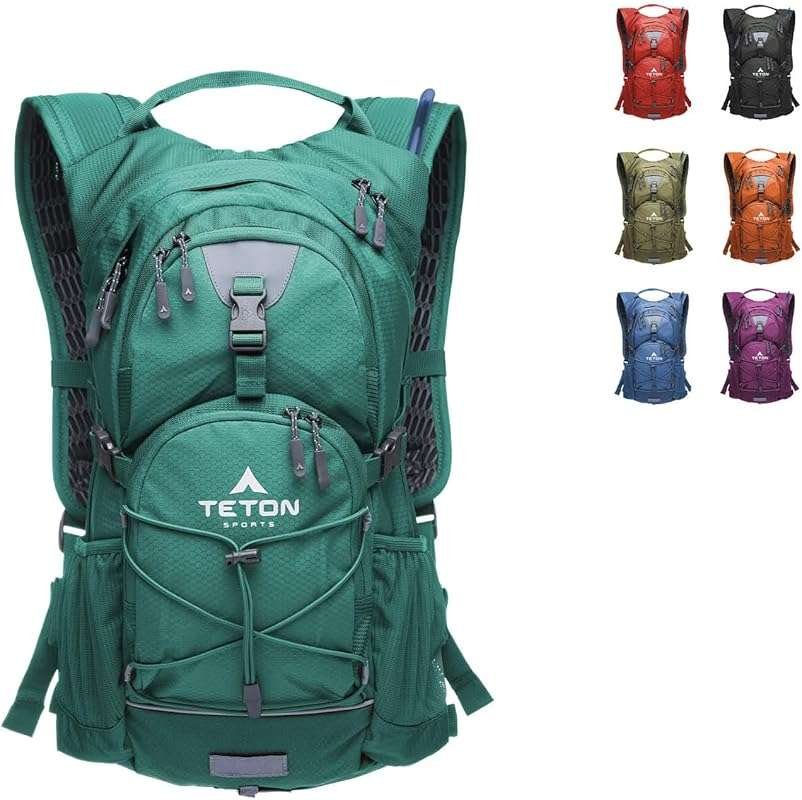 Lightweight Teton Hydration Backpack with 2L Bladder and Sewn-in Rain