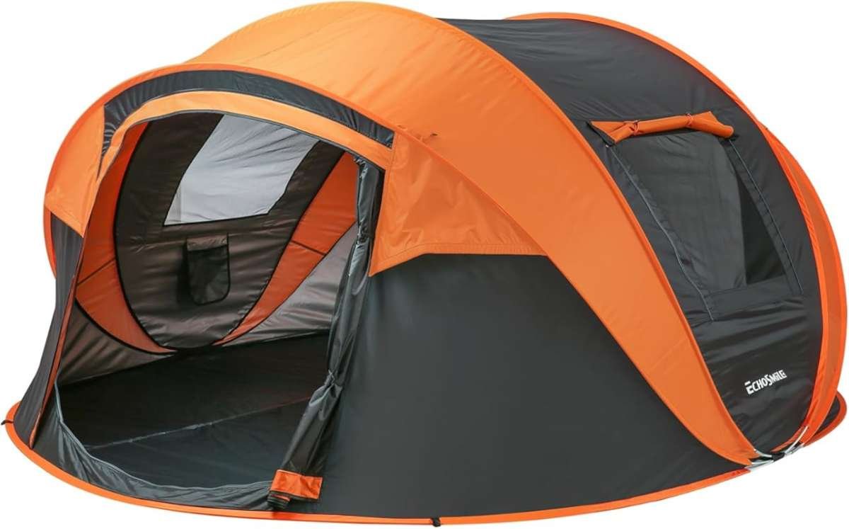 EchoSmile 6 Person Pop Up Camping Tent with Easy Setup and Water-Resis