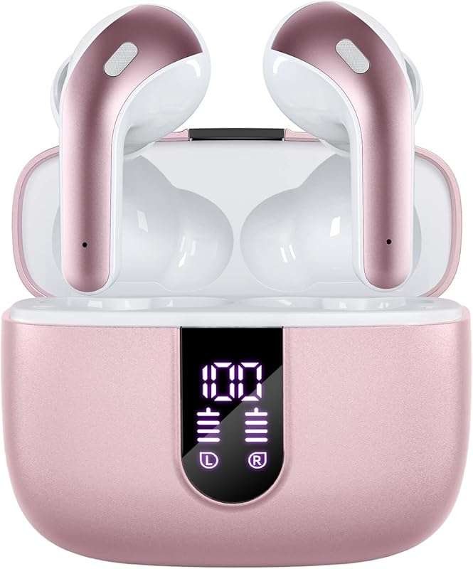 TAGRY Wireless Earbuds with Mic for Clear Phone Calls, Long 60H Playti