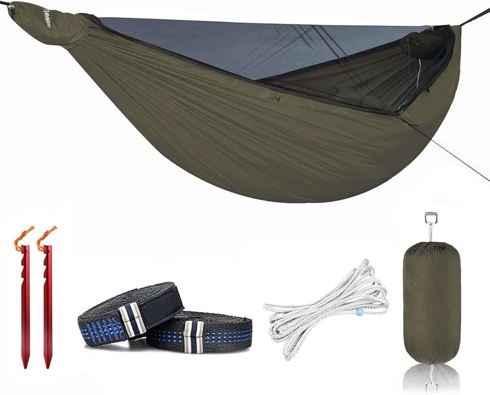 Onewind 11ft Camping Hammock with Mosquito Net and Structure Ridgeline