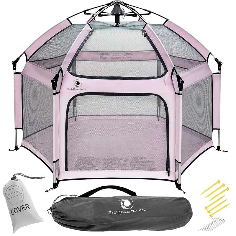 Lavender Pop 'N Go Playpen Beach Tent for Babies, Foldable with Canopy