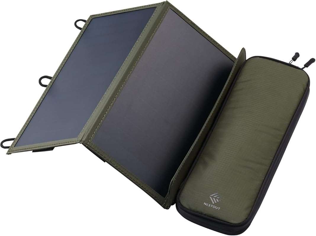 ELECOM NESTOUT 28W Portable Foldable Solar Charger with Dual USB-A for