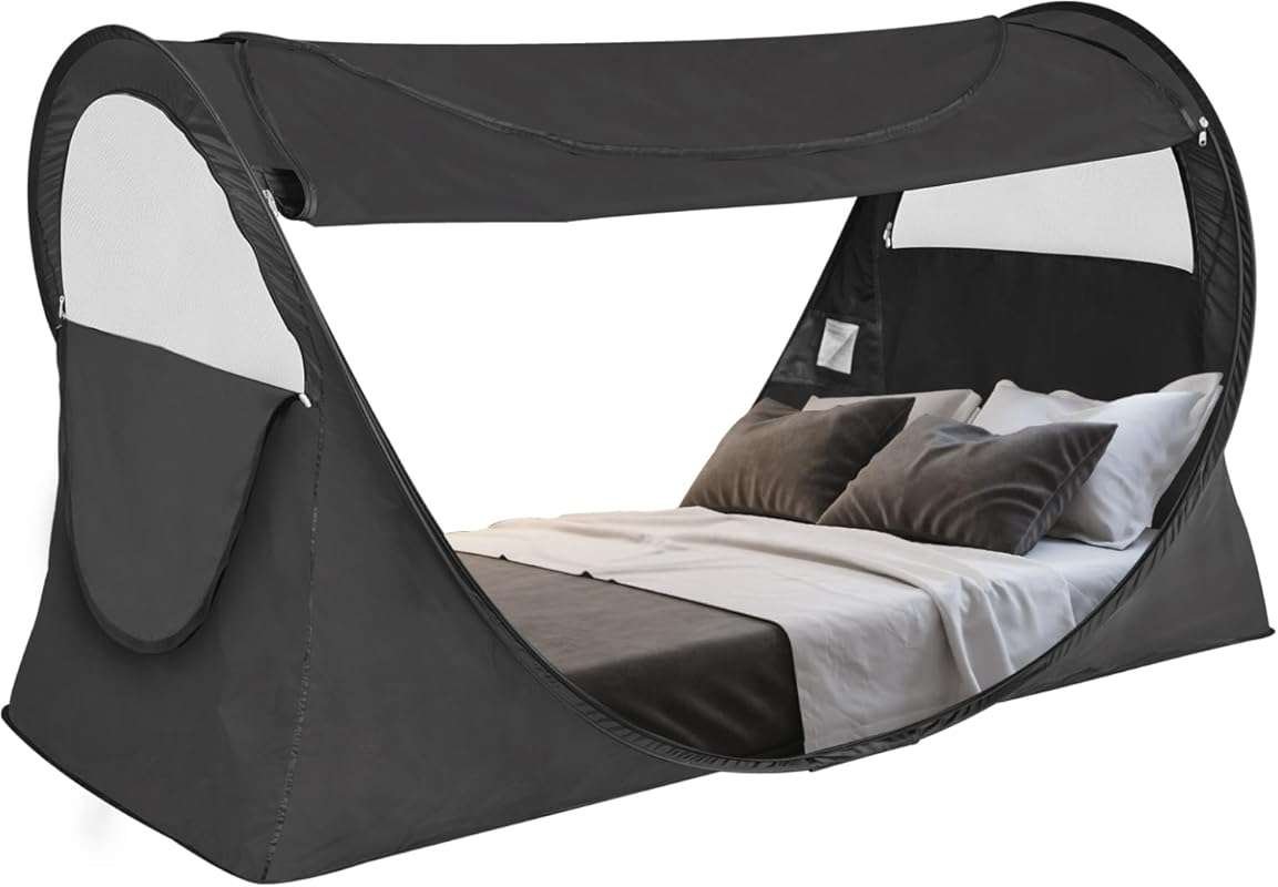 Alvantor Privacy Pop Up Bed Tent for Twin Beds: Blackout, Breathable, 