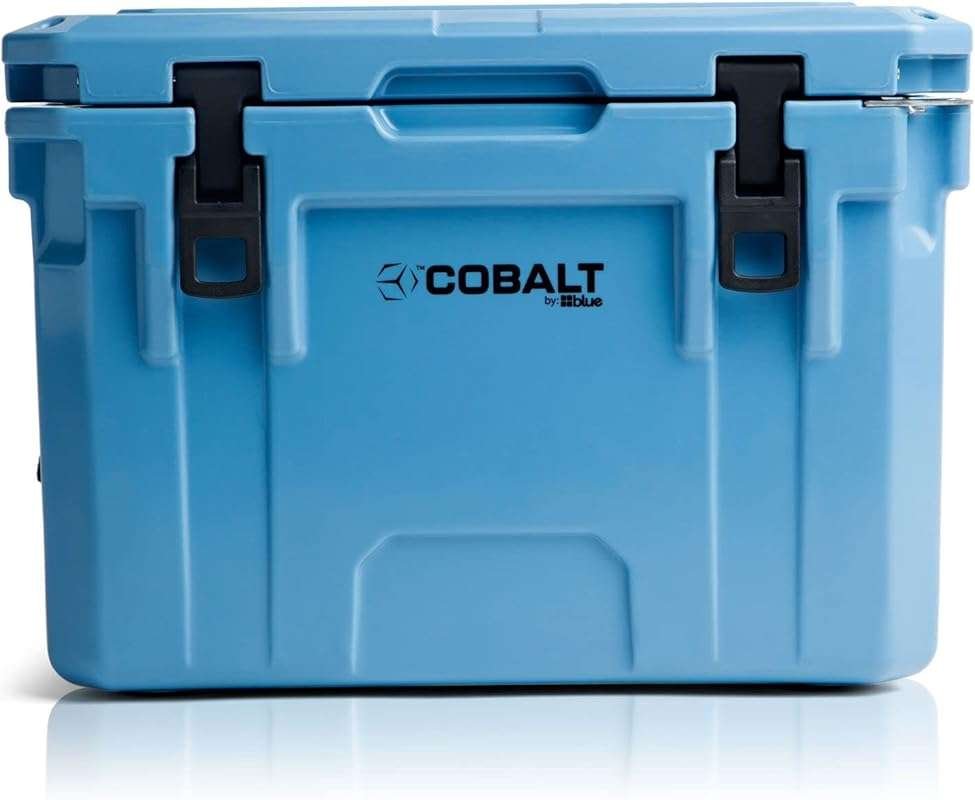 Cobalt 25 Quart Roto-Molded Cooler: Large Ice Chest Keeps Ice for 3 Da