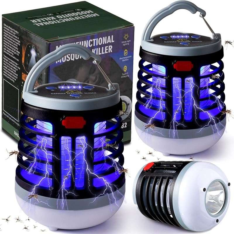 2 Pack 3 in 1 Bug Zapper USB Rechargeable Mosquito Killer Portable Wat