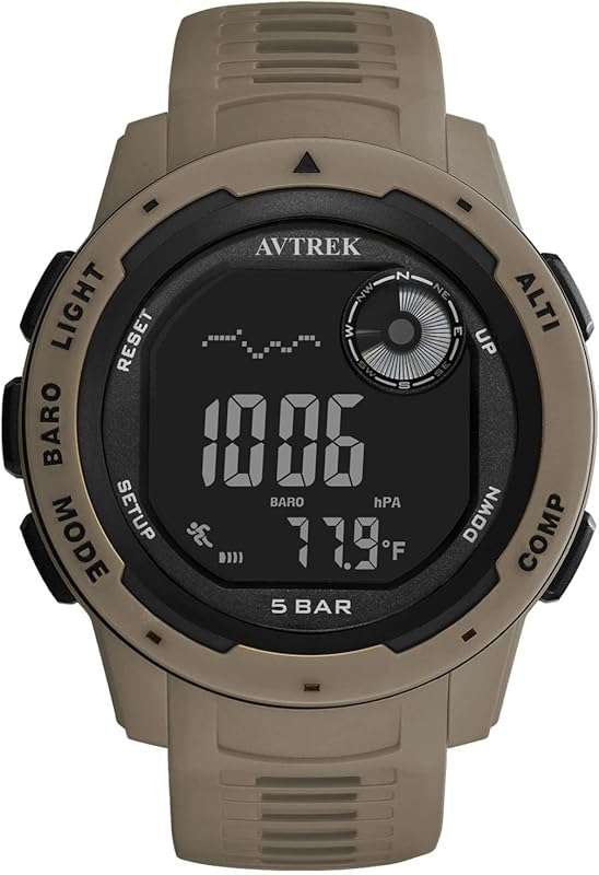Tactical Digital Hiking Watch with Altimeter and Compass for Outdoor C