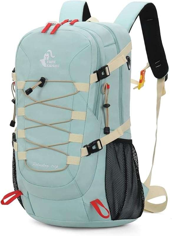 Bseash 40L Waterproof Hiking Daypack for Women, with Rain Cover, Milk