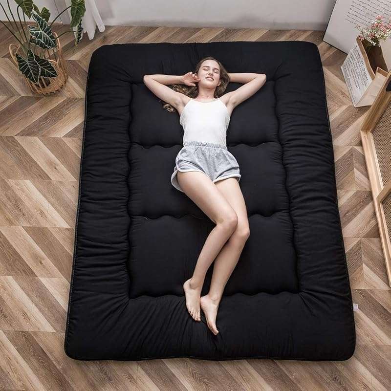 This 4-inch thick Japanese futon floor mattress offers a comfortable,