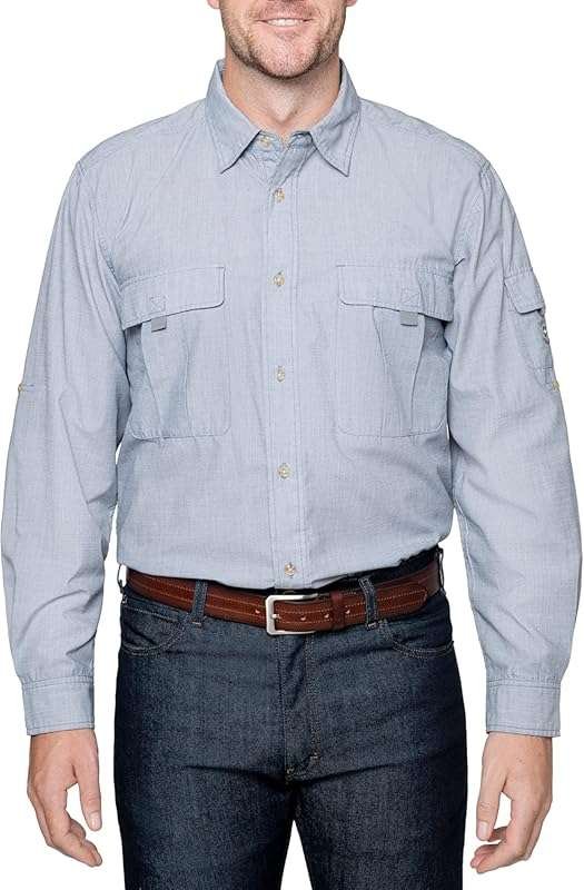 Insect Shield Men's Long Sleeve Hiking Shirt with UPF 30+ Bug Protecti