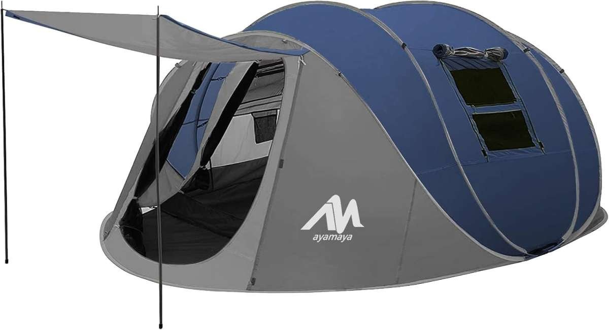 AYAMAYA 6 Person Pop Up Camping Tent with Automatic Setup and Double-L