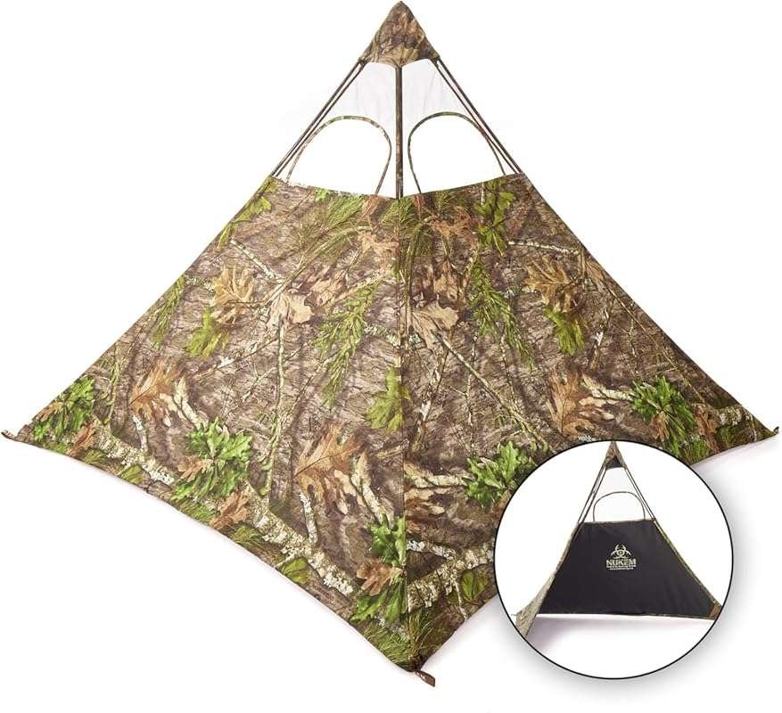 Nukem Mossy Oak Lightweight Pop-Up Ground Blind for Deer and Turkey Hu